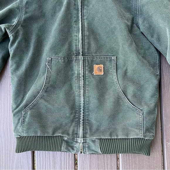 Carhartt Quilt Lined Jacket Youth XL (14/16) YYJ130 MOS Moss Green - Picture 3 of 16
